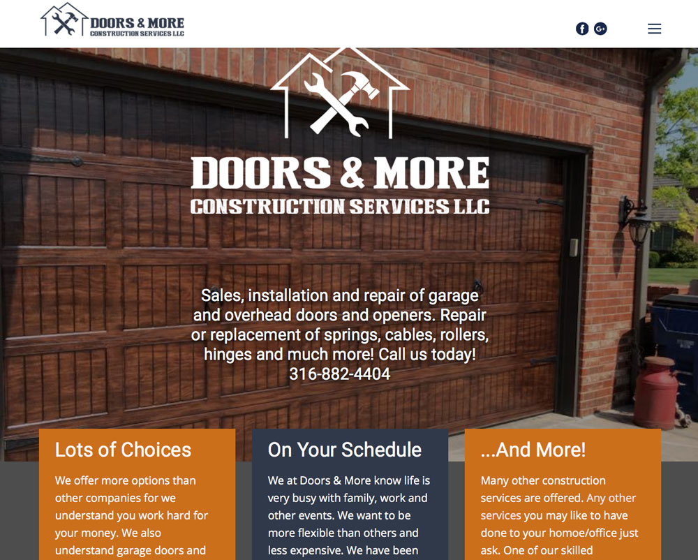 Doors &amp; More Website Design