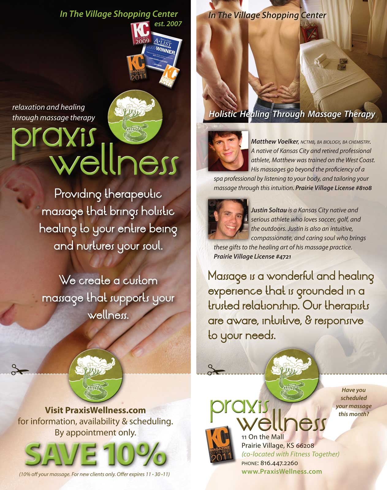 Praxis Wellness Door Hanger Design