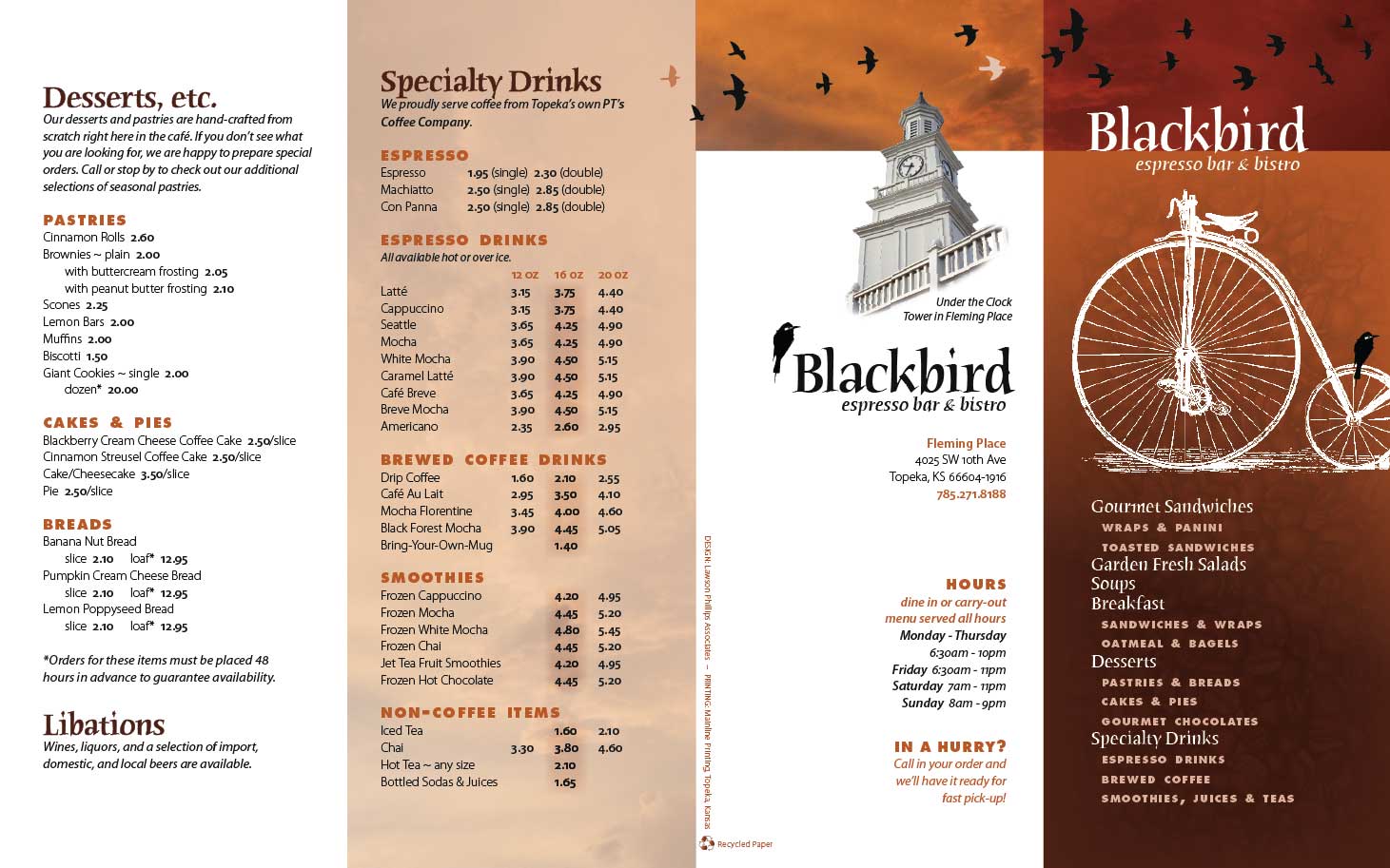 Blackbird Menu
